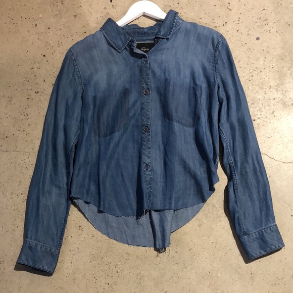 Rails Carter Dark Shadow Chambray Button-Up Shirt - Picture 2 of 12